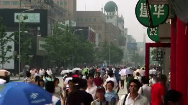 Timelapse Wangfujing Shopping District Pekinie — Wideo stockowe