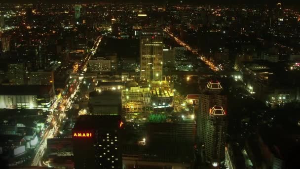 Calendário Linha Horizonte Noite Banguecoque Tailândia — Vídeo de Stock