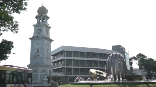 Penang Victoria Klokkentoren — Stockvideo