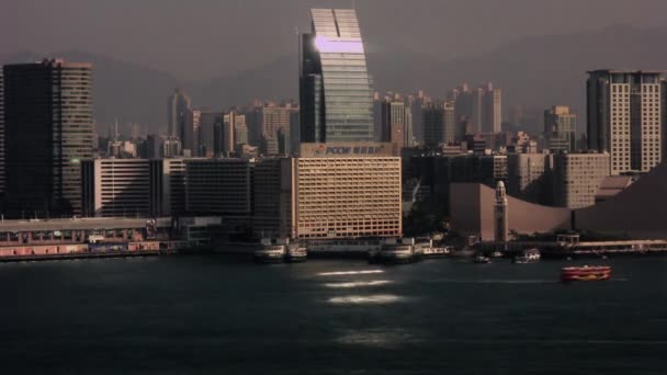 Kowloon Hong Kong Körfezi Nin Zamanı — Stok video