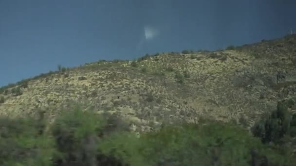 Platteland Snelweg Natuur Neergeschoten Vanuit Een Bewegende Auto Neergeschoten Een — Stockvideo