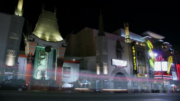 Timelapse Van Grauman Chinese Theater Hollywood Boulevard Los Angeles California — Stockvideo