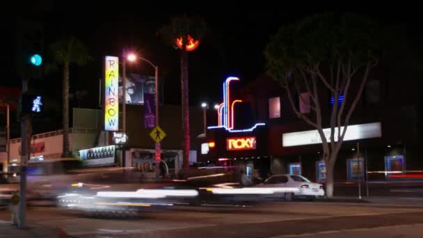 Timelapse Del Tráfico Rainbow Roxy Los Angeles California — Vídeos de Stock