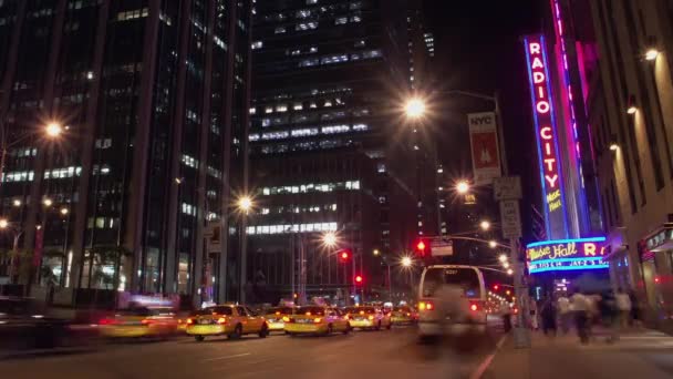 Timelapse Traffic Radio City Music Hall Manhattan Nowy Jork — Wideo stockowe