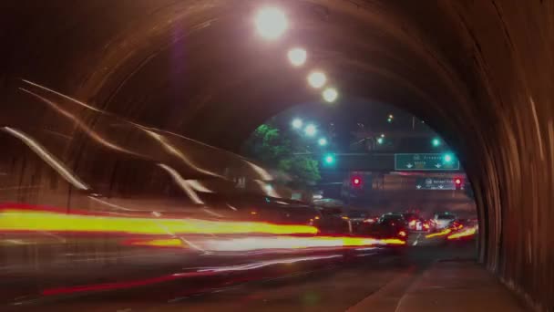 Timelapse Del Traffico Del Tunnel Del Centro Los Angeles California — Video Stock