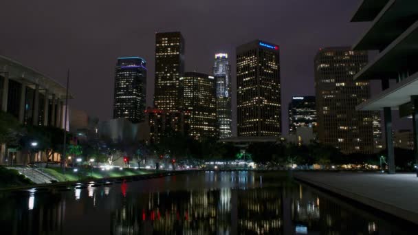 Timelapse City Skyline Dorothy Chandelier Pavilion Los Angeles California — стокове відео