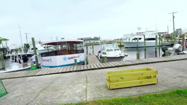 Barcos Pesca Muelle — Vídeos de Stock