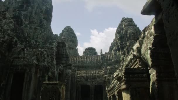 Bayon Avlusundaki Angkor Wat Kamboçya Siem Reap Gece Gündüz Aşağı — Stok video