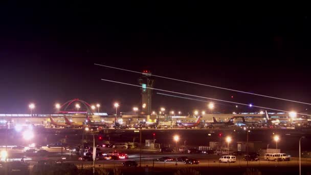 Timelapse Lax Lotnisko Los Angeles Kalifornia — Wideo stockowe