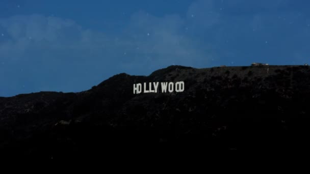 Timelapse Hollywood Segno Notte Giorno Los Angeles California — Video Stock