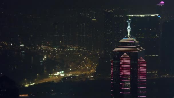 Tidspunkt Skyline Fra Victoria Peak Kowloon Hong Kong – Stock-video