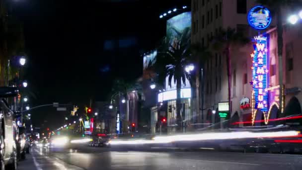 Timelapse Wax Museum Trafik Hollywood Boulevard Los Angeles Kalifornien — Stockvideo