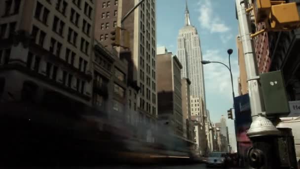 Intersecção Broadway Com Empire State Building Manhattan Nova Iorque — Vídeo de Stock