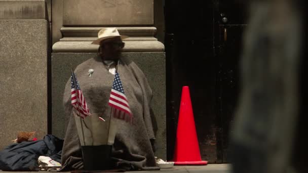 Timelapse Homeless Person Manhattan Nueva York — Vídeo de stock