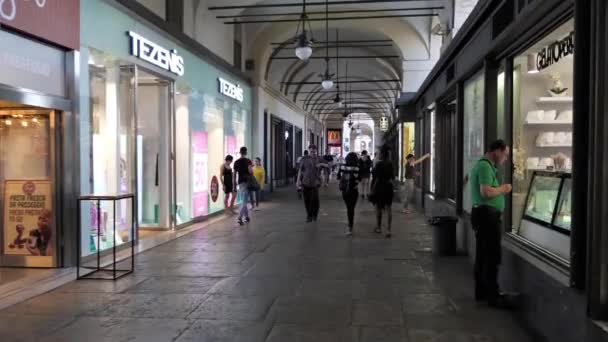 Turin Est Célèbre Pour Ses Longues Arcades Autour Centre Ville — Video