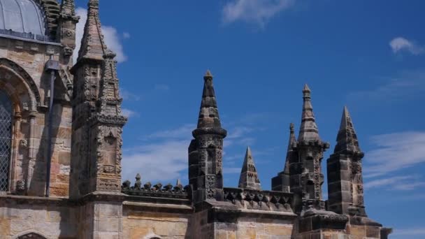 Rosslyn Chapel Aus Dem Vinci Code Film Bei Edinburgh Schottland — Stockvideo