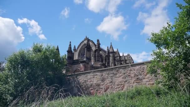 Rosslyn Chapel Från Vinci Code Movie Nära Edinburgh Skottland — Stockvideo