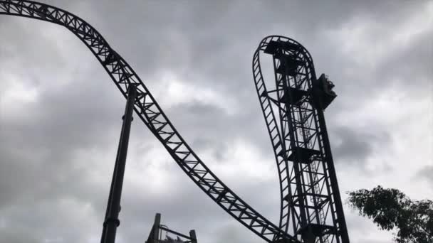 View Scary Rollercoaster Ride — Stock Video