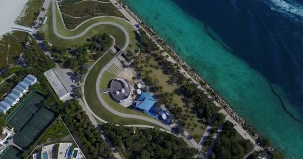 Вид Воздуха South Pointe Park South Beach Майами Флорида Сша — стоковое видео