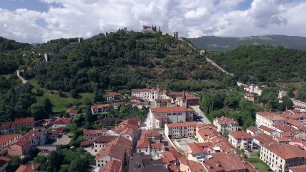 Légi Kilátás Marostica Castello — Stock videók