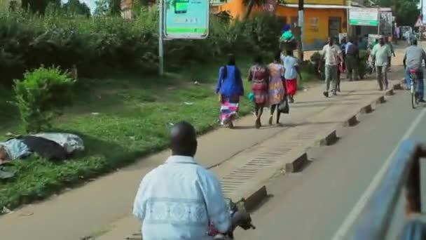 Uganda África Calles Con Gente — Vídeo de stock