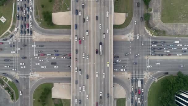 Este Video Sobre Una Vista Aérea Autos Autopista Houston Texas — Vídeos de Stock