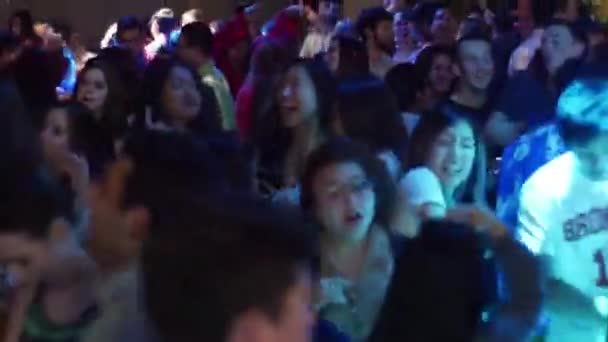 Medium Shot Crowd Dancing College Party — Stock Video