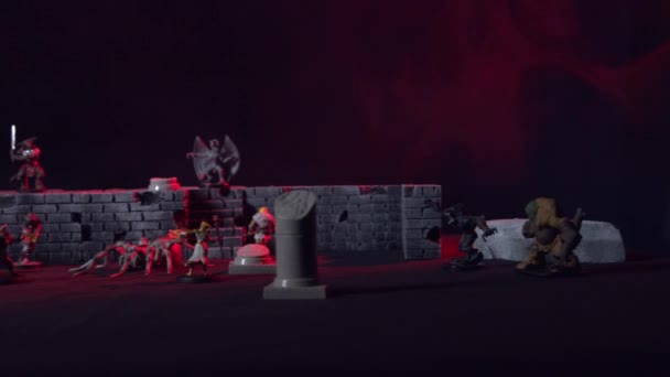 Dungeons Dragons Miniaturen Een Kasteel — Stockvideo