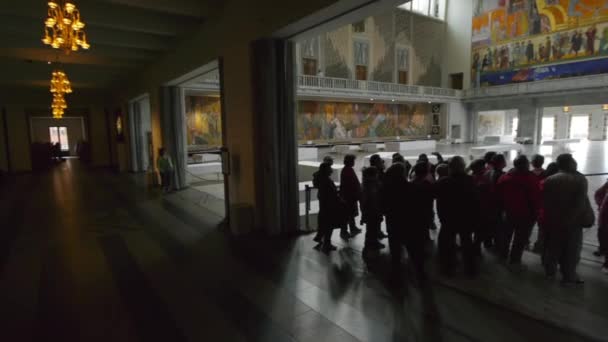 奥斯陆市政厅 内部主厅 历史建筑 市议会大楼 旅行挪威 — 图库视频影像