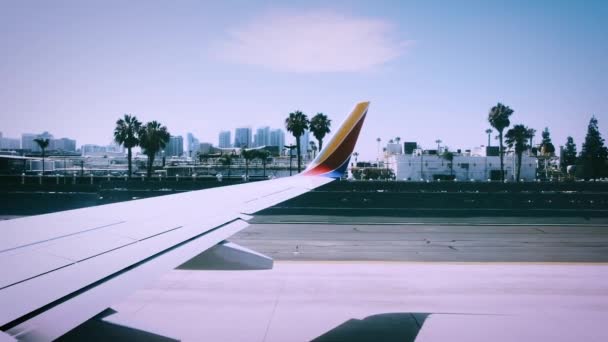 Avión Estacionado Espera Del Despegue — Vídeos de Stock