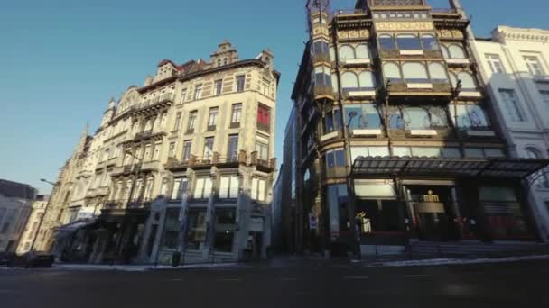 ブリュッセル市内のダウンタウンビル — ストック動画