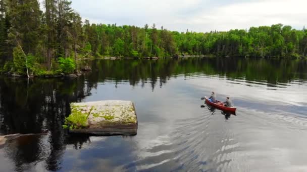 Drone Tiro Calma Birch Lake Minnesota — Vídeo de Stock