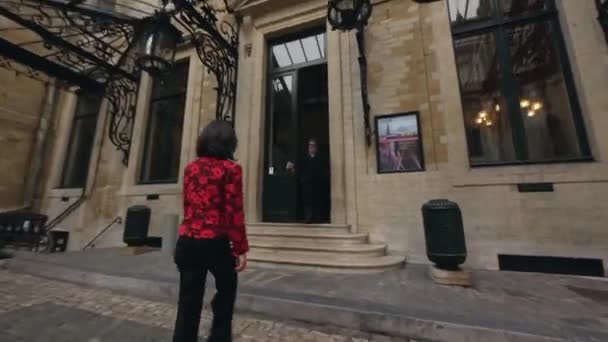 Rådhuset Bryssel Belgien Downtown Building Med Statyer — Stockvideo