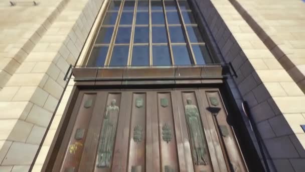 Edificio Del Centro Con Estatuas Ciudad Bruselas Bélgica — Vídeos de Stock