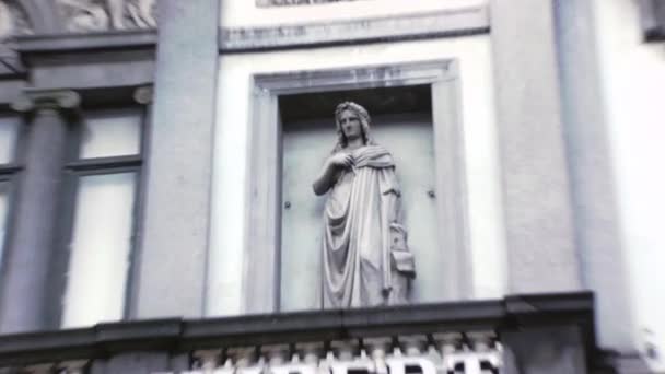 Edificio Del Centro Città Con Statue Nella Città Bruxelles Belgio — Video Stock