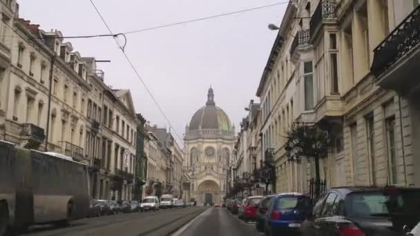 Budynek Centrum Brukseli Belgia — Wideo stockowe