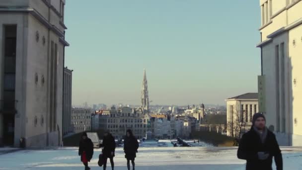 Edificio Del Centro Ciudad Bruselas Bélgica — Vídeo de stock