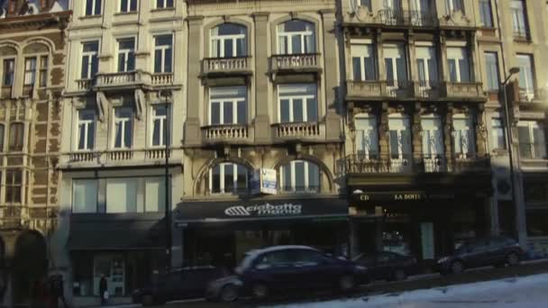 Κτίριο Downtown Στην Πόλη Των Βρυξελλών Βέλγιο — Αρχείο Βίντεο