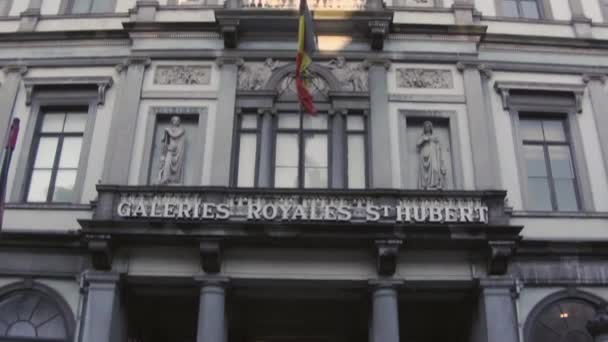 Edificio Del Centro Città Con Statue Nella Città Bruxelles Belgio — Video Stock