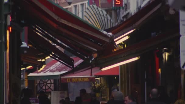 比利时布鲁塞尔市繁华的市中心步行街 — 图库视频影像