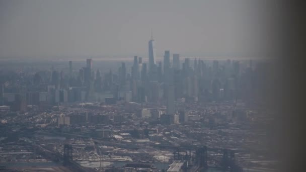 New York Out Airplane — Stock Video