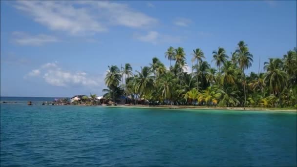 Een Eiland Kuna Yala Kleine Cays Voor Kust Van Panama — Stockvideo