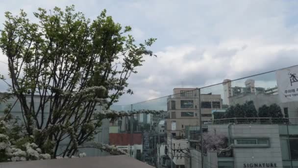 Tempo Nublado Lapso Planta Bairro Residencial Estrada Movimentada Seul Coréia — Vídeo de Stock