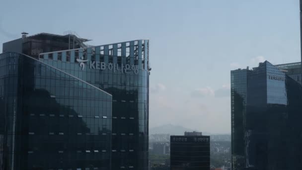 Día Soleado Lapso Tiempo Con Algunas Nubes Centro Seúl Corea — Vídeos de Stock