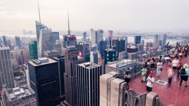 Načasování Pilné Empire State Building Observation Deck New York Skyline — Stock video