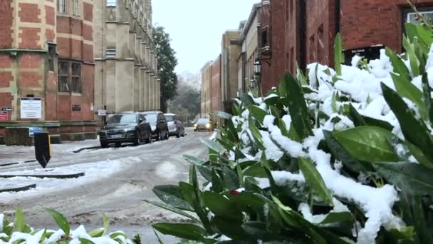 Eton College Chapel Tijdens Een Lichte Sneeuwval — Stockvideo