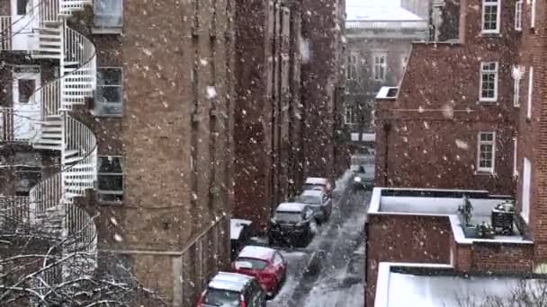 Сильный Снегопад Итонском Колледже Слоумоушене — стоковое видео