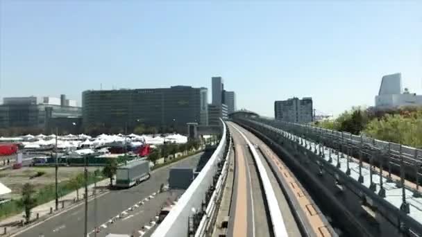 Tren Tokio Llegando Estación Hyperlapse Metraje Del Día — Vídeo de stock