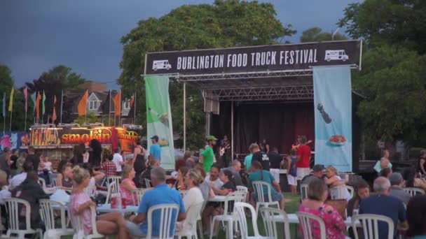Banda Escenario Burlington Food Truck Festival 2018 — Vídeo de stock
