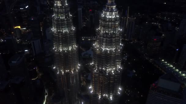 Luchtbeelden Van Petronas Towers — Stockvideo